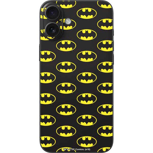 DC Comics Batman Logo All Over Print iPhone 16 Plus Skin